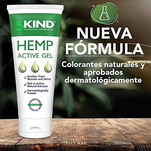 Gel de Cáñamo Alivio Activo para Músculos y Articulaciones- Gran Poder Calmante Fórmula con Aceite de Cannabis Rica en Extractos Naturales de 5kind. Para el Alivio de Pies, Espalda, Hombros 100ml