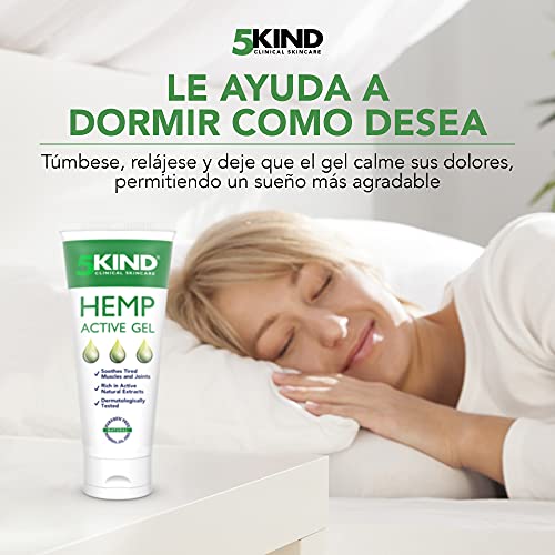 Gel de Cáñamo Alivio Activo para Músculos y Articulaciones- Gran Poder Calmante Fórmula con Aceite de Cannabis Rica en Extractos Naturales de 5kind. Para el Alivio de Pies, Espalda, Hombros 100ml