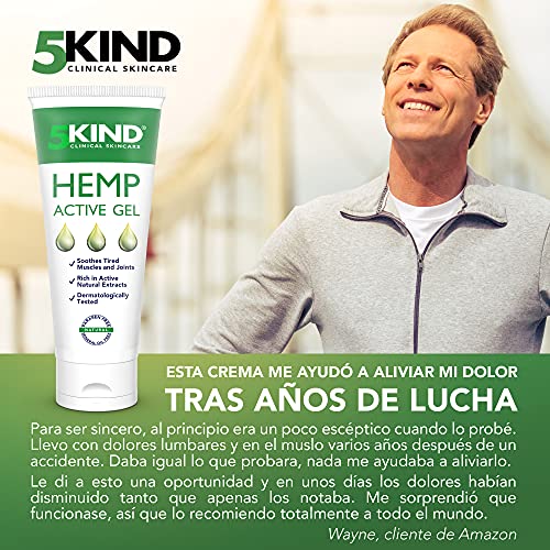 Gel de Cáñamo Alivio Activo para Músculos y Articulaciones- Gran Poder Calmante Fórmula con Aceite de Cannabis Rica en Extractos Naturales de 5kind. Para el Alivio de Pies, Espalda, Hombros 100ml