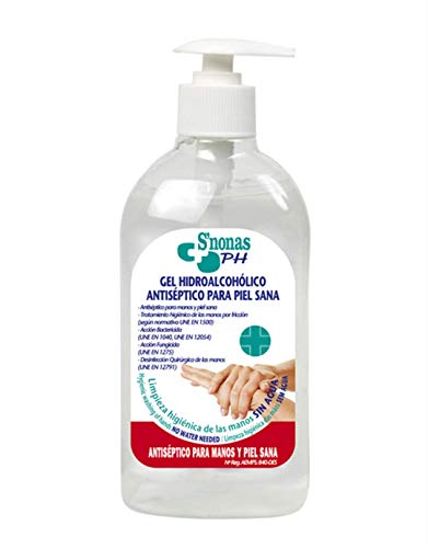 Gel Hidroalcohólico Antiséptico, Gel Desinfección Higienizante 75% Alcohol. En frasco de 500ml con Dosificador (pack 3)