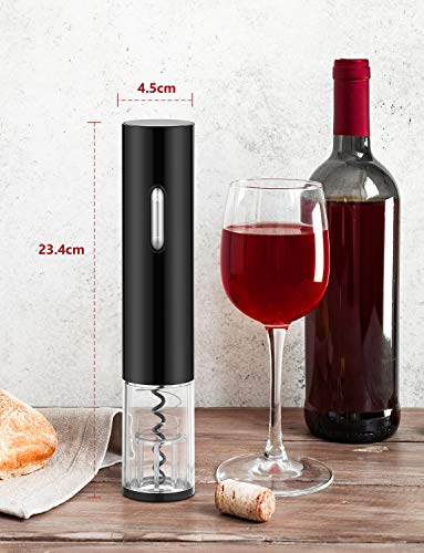 GHB Sacacorchos Eléctrico Abridor de Botellas Eléctrico con Cortador de Papel/Vertedor/Tapón de Vacío/Aerator/Anillo de Vino Funciona con Batería