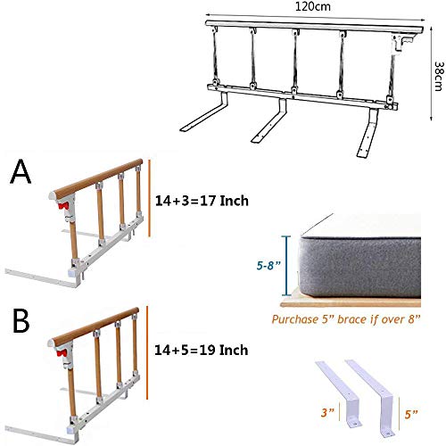 GHzzY Home Bed Rail - Barra de Ayuda de Cama Plegable para Adultos, Personas Mayores, Ancianos y discapacitados - Protector de manija de Seguridad para prevención de caídas,A