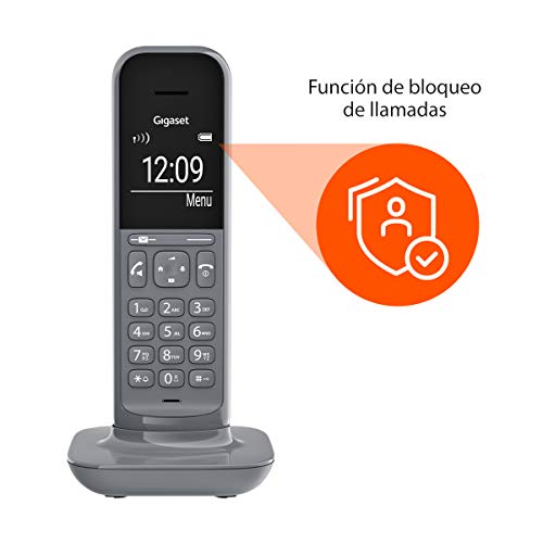 Gigaset CL390 DUO - Teléfono fijo inalámbrico para casa, pantalla iluminada, agenda 150 contactos, gris