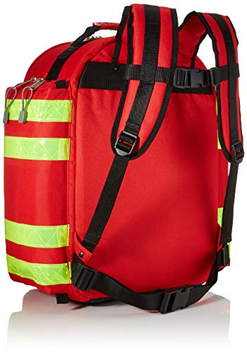 GIMA ref 27170 Mochila"Logic 2" para emergencias sanitarias, poliéster, 40 x 25 x h 47 cm, roja, maleta de primeros auxilios, transportable, con compartimientos internos y externos