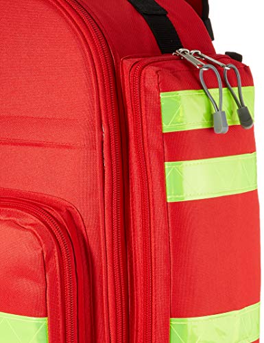 GIMA ref 27170 Mochila"Logic 2" para emergencias sanitarias, poliéster, 40 x 25 x h 47 cm, roja, maleta de primeros auxilios, transportable, con compartimientos internos y externos