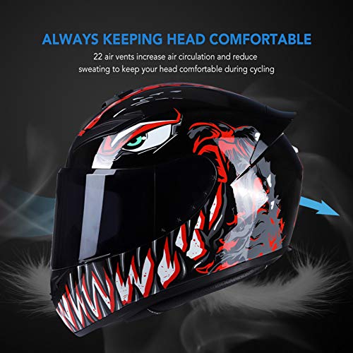 GoolRC Casco de Moto Rading Moda de Cara Completa Ligero para Carreras de Motos, Talla M