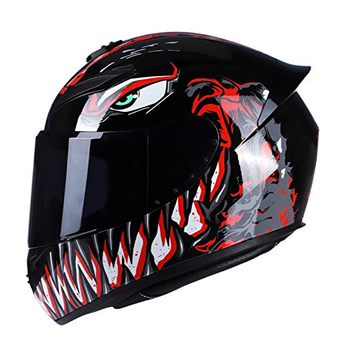 GoolRC Casco de Moto Rading Moda de Cara Completa Ligero para Carreras de Motos, Talla M