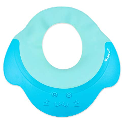 Gorro de Champú para bebés y niños pequeños, Gorro de ducha para niños de silicona, Protector contra Champú, Visera de protección infantil para Ojos y Oídos para niños de 0 a 9 años, azul