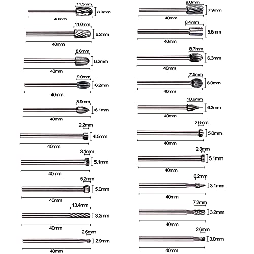 GOXAWEE 20 Piezas Fresas HSS Encaminamiento Router Bits Madera Fresado Fresas 3 mm Broca para Dremel/Accesorios para Herramientas Rotatorias/Bricolaje, Carpintería, Herramientas de Grabado