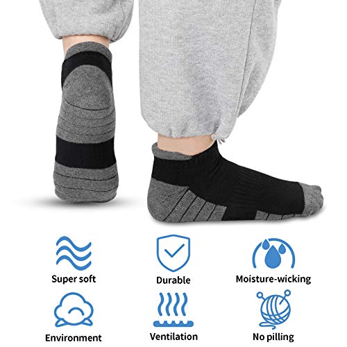 Gozlu Calcetines Tobilleros Hombre, 5 Pares Calcetines Antiampollas Deporte Transpirable Algodon para Running,Trekking, Camping, Senderismo, Talla 41-47