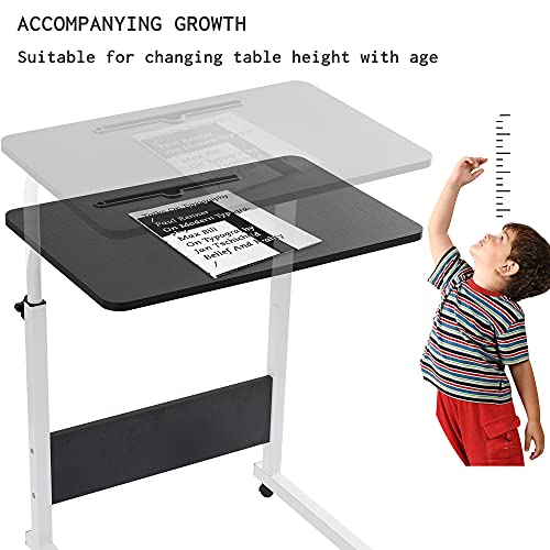 Grandma Shark Escritorio para Computadora Portátil, Mesa de Ordenador Extraíble y Altura Ajustable, Mesa Auxiliar portátil para sofá Cama (60 × 40 cm, Negro)