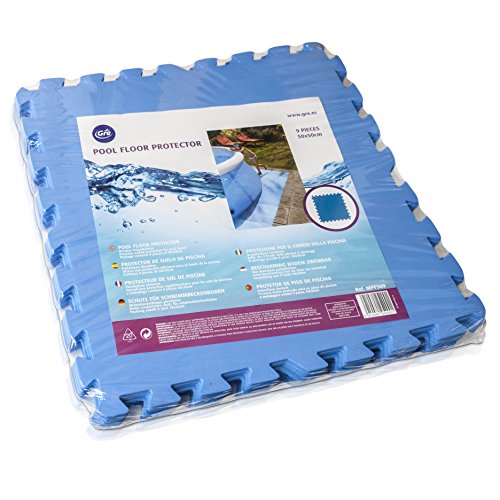 Gre MPF509 - Protector de Suelo para Piscina, 9 piezas, Color Azul, 4,5 mm de Grosor