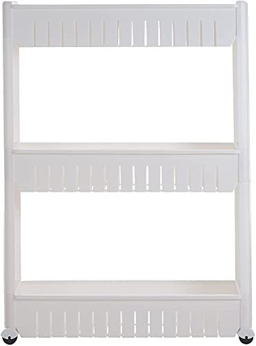 GREATOOL Carro de 3 Estantes Estrecho, Estantería con Ruedas, Carro para el Baño, Cocina, 71 x 12 x 54 cm (3 Niveles)