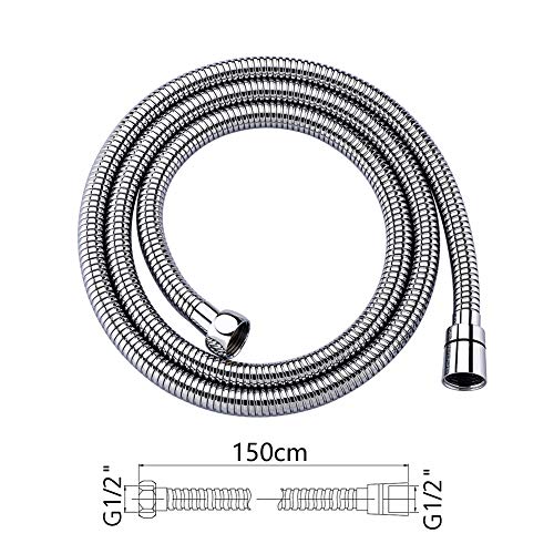 GRIFEMA - Manguera ducha, 1.5 metros, Flexo de Acero, color Cromo [Exclusivo en Amazon]
