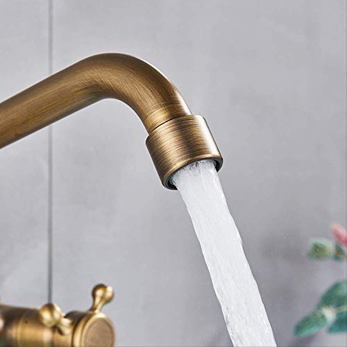 Grifo De Fregadero De Cocina De Latón Antiguo Caño Giratorio 360 Baño Caliente Y Frío Mezclador De Cocina Grúa Trapeador Grifos De Piscina Grifo De Doble Manija Bronce negro