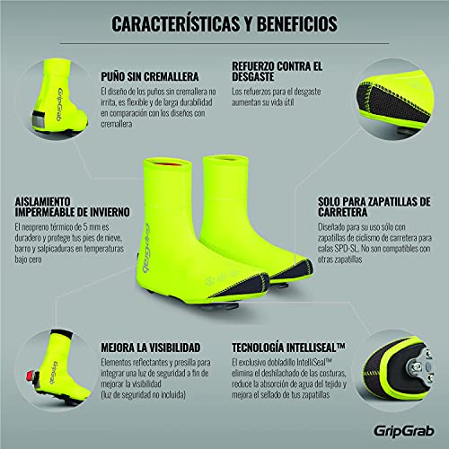 GripGrab Cubrezapatillas Ciclismo Arctic X Invierno Térmicos Carretera Cortavientos 4mm Neopreno Impermeable con Forro