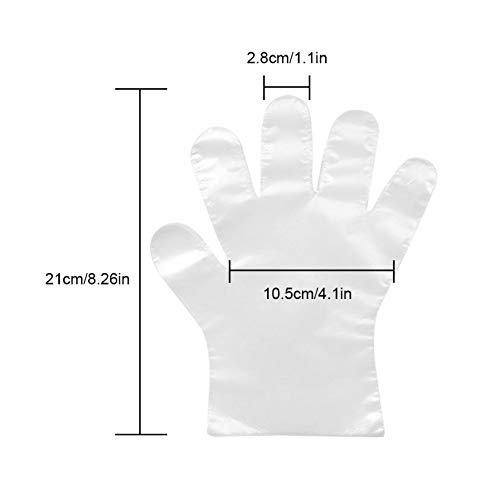 Guantes de plástico desechables PE transparente, protección contra Virus, Guantes para hosteleria, hogar, baños, industrial (1000 PCS)