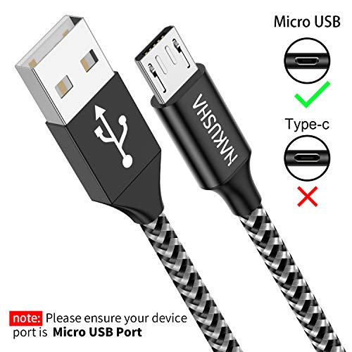 HAKUSHA Cable Micro USB, [2M] 5V/3A Carga Rápida Cable Android Duradero Nylon Cable Cargador Movil para Samsung S7/S6/S5/J5/J7 Huawei Nokia Nexus Sony Tablet PS4 Kindle