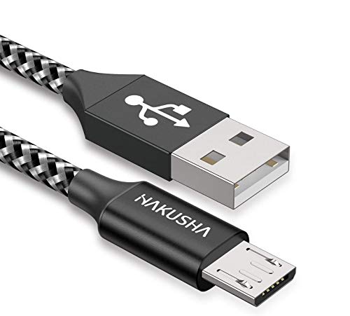 HAKUSHA Cable Micro USB, [2M] 5V/3A Carga Rápida Cable Android Duradero Nylon Cable Cargador Movil para Samsung S7/S6/S5/J5/J7 Huawei Nokia Nexus Sony Tablet PS4 Kindle