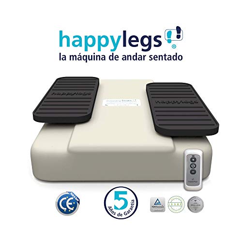 Happylegs 2021 - Ejercitador de Gimnasia Pasiva Piernas con Mando Inalámbrico| La Máquina de Andar Sentado Rehabilitación y Las Piernas Cansadas | Mejora la Circulación. (Blanco, Modelo 2021)