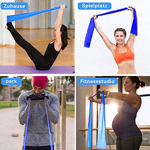 Haquno Bandas Elasticas Fitness(3pcs), 1.5M Cintas Elasticas con 3 Niveles de Resistencia, Pilates, Crossfit, Estiramientos, Musculacion, Piernas, Brazos, Fuerza