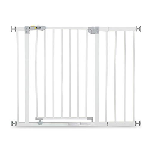 Hauck Barrera de Seguridad de Niños para Puertas y Escaleras Open N Stop Safety incl. Extension 21 cm, Sin Agujeros, 96 - 101 cm, Metal, Blanco