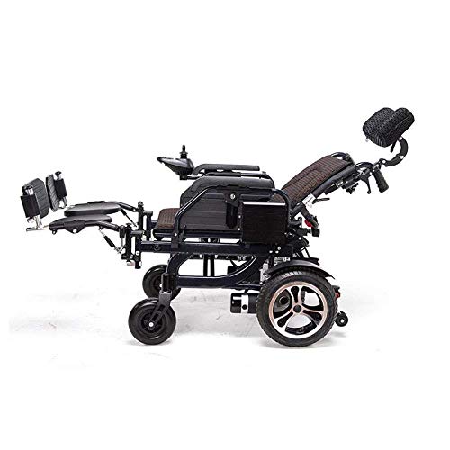 HDGZ Plegable Power Compact Mobility Aid Wheel Chair Silla de Ruedas eléctrica Ligera Scooter médico portátil, admite 125 LB, con Pedales y Asientos