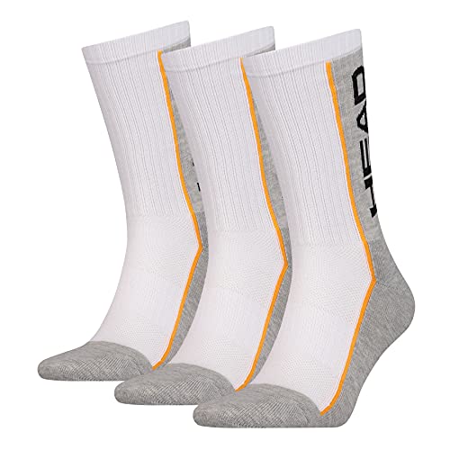 Head Performance Crew 3P Calcetines, White/Grey, 43/46 Unisex Adulto