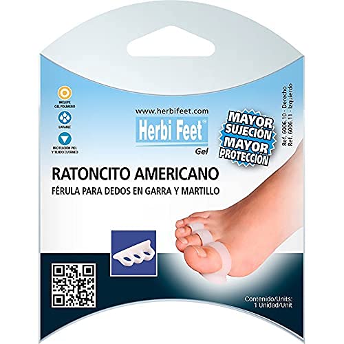 Herbi Feet - Ratoncito Americano - Férula para Dedos en Garra y Martillo - Máxima Sujeción y Protección - Disponible Izquierda y Derecha (Derecha)