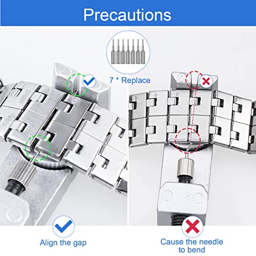 Herramienta Cambiar Correa Reloj, JOREST Kit Reparación Reloj, Herramientas Relojero para Ajustar y Reemplazar la Correa de Reloj, con Manual Usuario, Pasadores Reloj, Accesorios para Relojes