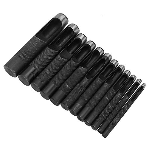 Herramientas operadas a mano Perforadora de cuero Colección de artesanía práctica Artesanía de cuero Regalo de cuero de bricolaje(12 pieces (3-16mm))