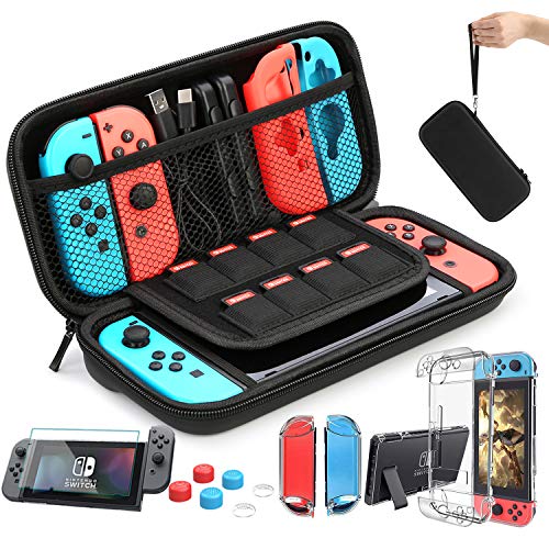 HEYSTOP Accesorio Compatible con Nintendo Switch Funda Compatible con Nintendo Switch Funda de Transporte para Nintendo Switch Protector de Pantalla Apretones de Pulgar