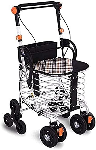 HFTD Cómodo Carrito de Compras para Anciano Carro pequeño portátil Plegable Ayuda para Caminar para Anciano (Color: A, Tamaño: 50x53x95cm)