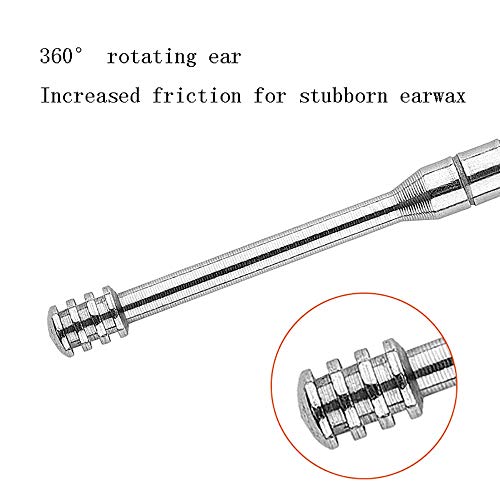 HGYLIOE Acero Inoxidable selección del oído, 6 Pieza del oído de composición Doble pasada, Limpiador del oído Espiral Herramienta
