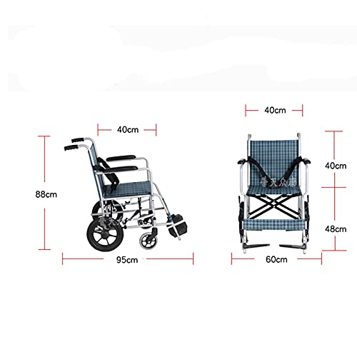 HHTD Transporte de Silla de Ruedas Viajes Autopropulsado Silla de Ruedas Carrito portátil Portátil Carrito Plegable Plegable Trolley Desmontable