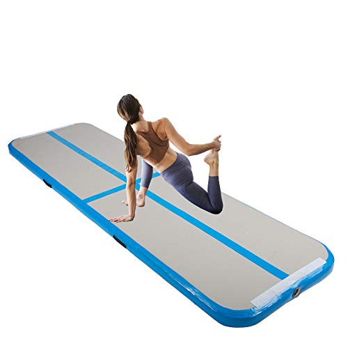 Hiram Colchoneta para Volteretas 300 x 100 x 10 cm Colchoneta de Gimnasia Inflable Tumbling Mat Gimnasia para Gimnasio/Yoga/Entrenamiento/Tumbado/Parque/Uso Doméstico (300 x 100 x 10 cm)