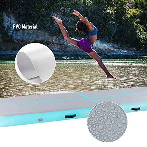 Hiram Colchoneta para Volteretas 400 x 100 x 20 cm Colchoneta de Gimnasia Inflable Tumbling Mat Gimnasia para Gimnasio/Yoga/Entrenamiento/Tumbado/Parque/Uso Doméstico (400 x 100 x 20 cm)