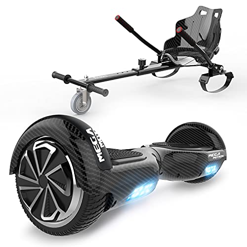 HITWAY 6.5” Patinete Eléctrico con Silla, Hoverboards Bluetooth, Scooter Eléctrico Asiento Kart, Self Balancing Scooter Potente Motor con Indicador LED, Regalo para Niños