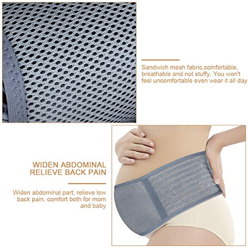 Hivool Cinturón de Embarazo,Cinturón de Maternidad,Apoyo Abdominal y Lumbar para Mujeres Embarazadas,Transpirable Cómodo, Alivio para la Espalda/Dolor pélvico/sacroilíaco(Beige y Rosa y Black y Grey)