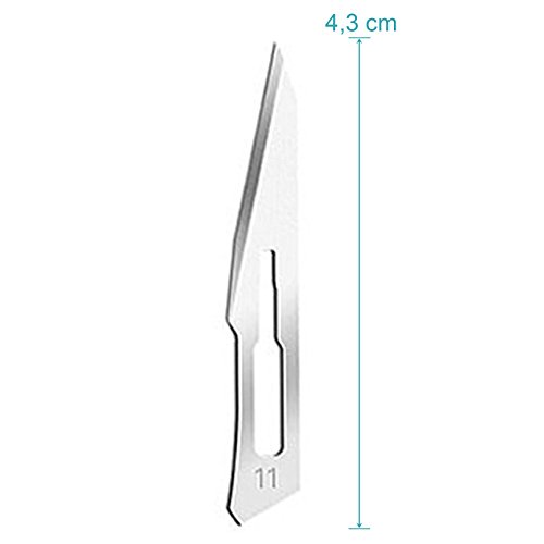 Hojas bisturi nº 11 - cuchillas escalpelo - bisturi quirurgico - recambio cuchillas - envase de abastecimiento con 100 cuchillas de repuesto