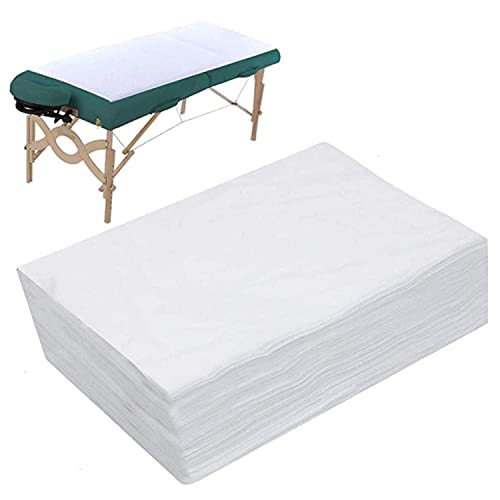 Hojas Desechables no Tejidas 10 Tiras 75cm x 175cm Hojas de Cama de SPA sábanas de Masaje Desechables sábanas Impermeables Ropa de Cama Tela no Tejida (Blanco)