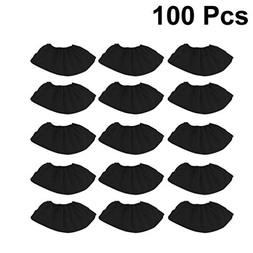 Holibanna 100Pcs Cubre Zapato Desechables Cubrebotas Impermeables Antideslizantes Botines para Laboratorio Médico Interior (Negro)