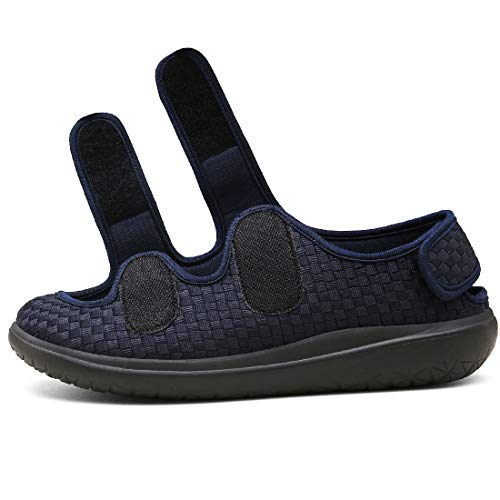 Hombre Sandalias Diabéticas Mujer Zapatillas Zapatos Diabeticos Antibacteriano Sanitized Ajustable Edema Zapatos hinchados Extra Ancha Zapatillas Adulto-Unisex,Azul,45 EU