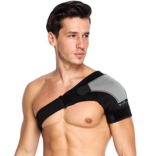 Hombrera Ajustable para Hombre y Mujer - Hombreras Deportivas Compatible con Paquete Frío/Caliente - para el Manguito Rotador, Alivio del Dolor de Hombro, Desgarro de Labrum, Bursitis (Izquierda)