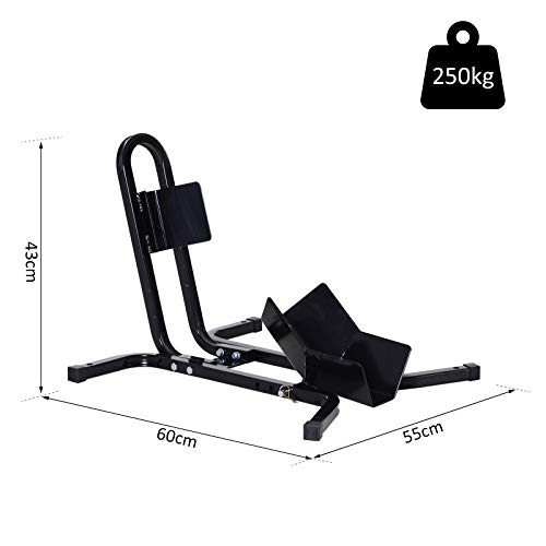 HOMCOM Aparcamiento de Moto Ajustable Soporte de Rueda de Moto Metal para Ruedas ∅43,48,53cm