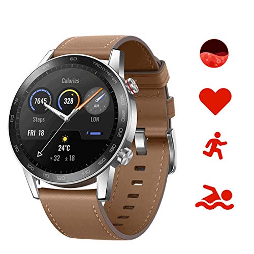 HONOR Magic Watch 2 Smartwatch 46mm, Monitor de Frecuencia Cardíaca y Estrés, Spo2, GPS,14 Días Standy, 5ATM Waterproof,15 Modos Deportivos, Llamadas Bluetooth,Pantalla Táctil Amoled de 1.39""