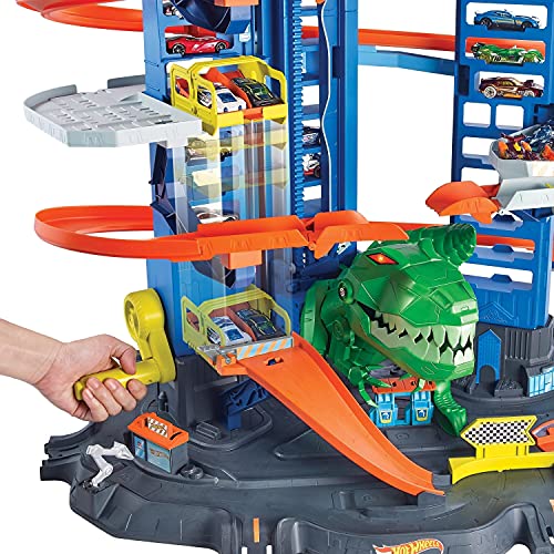 Hot Wheels Ultimate Garage, garaje y pista para coches de juguete (Mattel GJL14)