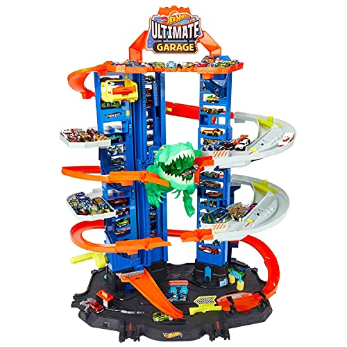 Hot Wheels Ultimate Garage, garaje y pista para coches de juguete (Mattel GJL14)