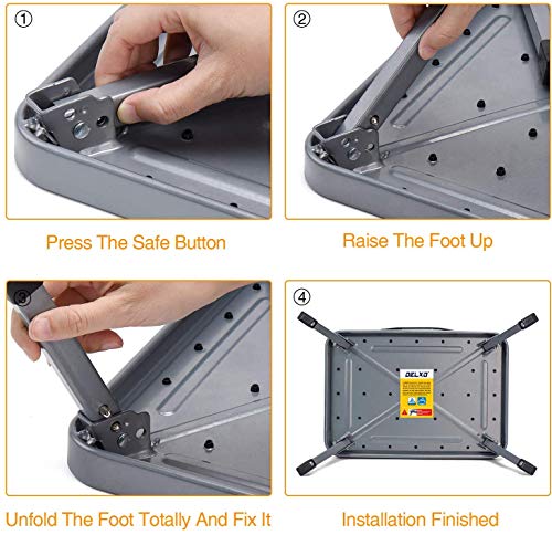 HOUSE DAY Taburete con peldaños Escalera de peldaño Plegable de Acero Ligera y portátil con Plataforma de Goma Antideslizante Escalera de un escalón Estable Capacidad de 330 Libras