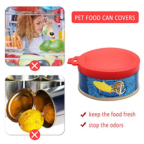 Huayue 6pcs Tapas de Silicona para Latas de Mascotas, Tapas de Lata de Silicona para Perros y Gatos Cubiertas de Silicona para Latas de Mascotas, se Adapta a 3 Tamaños Diferentes (10cm, 6 Colores)